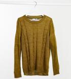 Junarose Cable Knit Sweater In Green