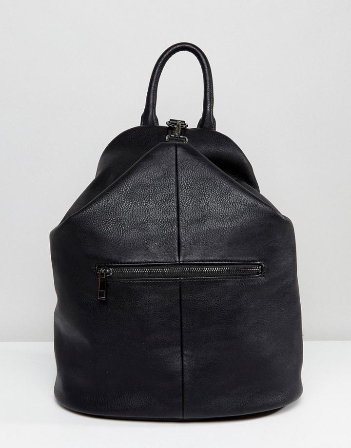 Asos Reverse Dogclip Backpack - Black