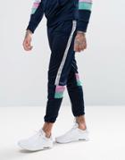 Illusive London Skinny Track Joggers With Taping - Navy