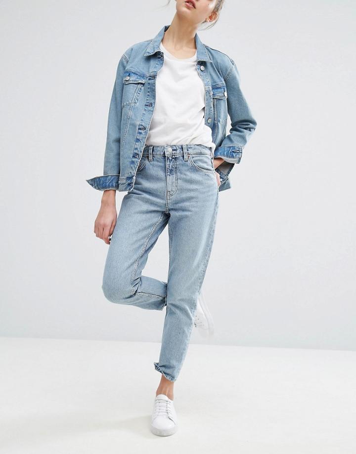 Weekday Seattle Mom Jean In Rigid Denim - Blue