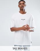 Sixth June Tall Oversized T-shirt In White With Small Logo - White