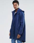 Asos Denim Parka In Blue - Blue