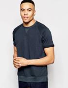 New Look Short Sleeve Sweatshirt In Navy - Navy