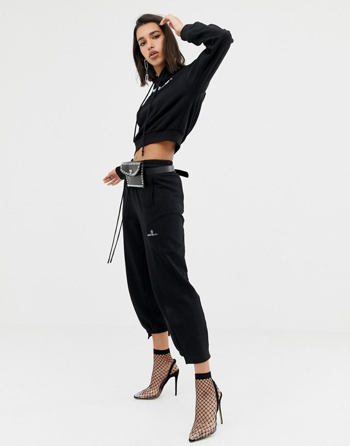 Miss Sixty Stepped Hem Detail Jogger-black
