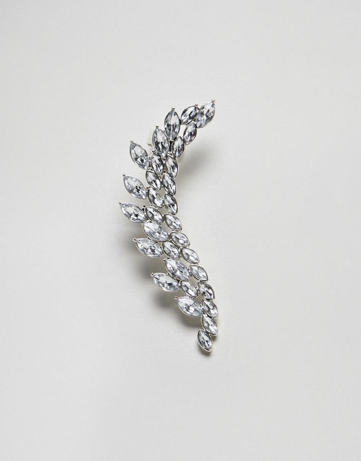 True Decadence Silver Rhinestone Ear Cuff Climber