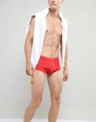 Asos Design Plus Two-piece Swim Shorts With Flamingo Print In Short Length - Red