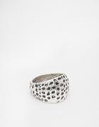 Asos Textured Ring In Silver - Burnished Silver