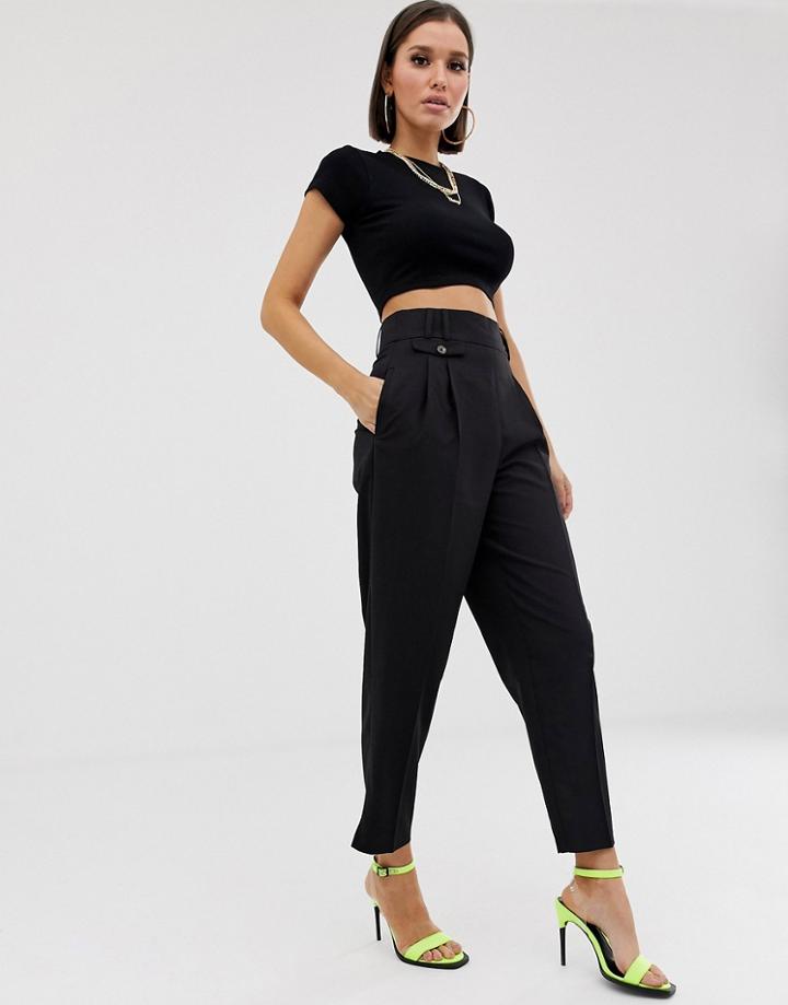 Asos Design Tailored Smart High Waist Balloon Pants-black