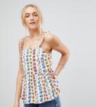 Asos Tall Smock Cami In Cotton In Floral - Multi