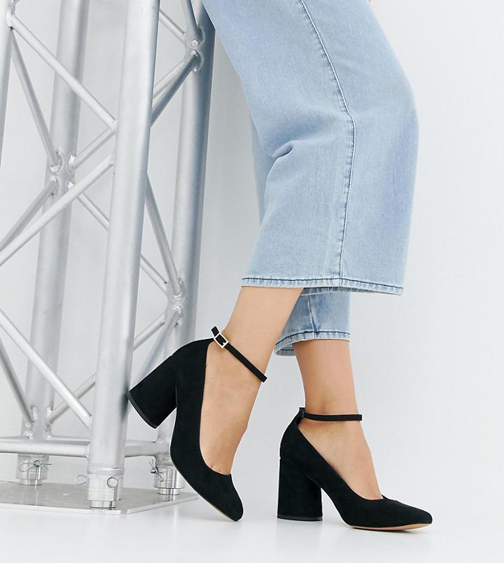 Asos Design Wide Fit Shortbread Heels - Black