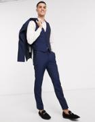 Harry Brown Slim Fit Plain Suit Suit Vest-navy