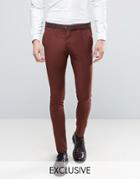 Heart & Dagger Super Skinny Suit Pants In Brown - Brown