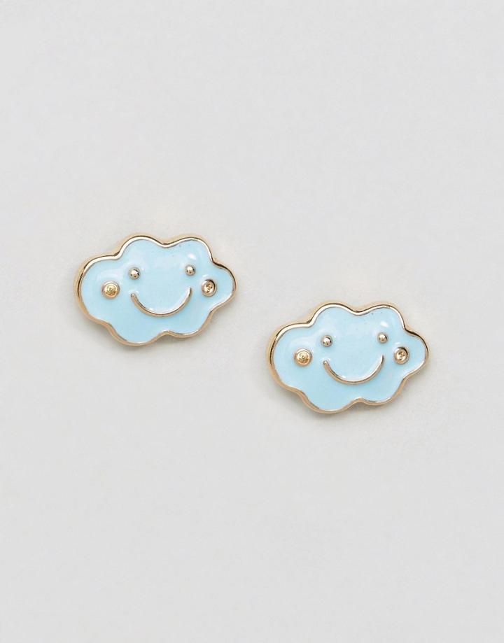 Asos Mini Cloud Stud Earrings - Blue