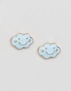 Asos Mini Cloud Stud Earrings - Blue