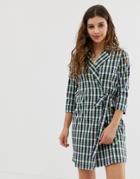 Glamorous Wrap Front Shirt Dress In Bright Check-multi
