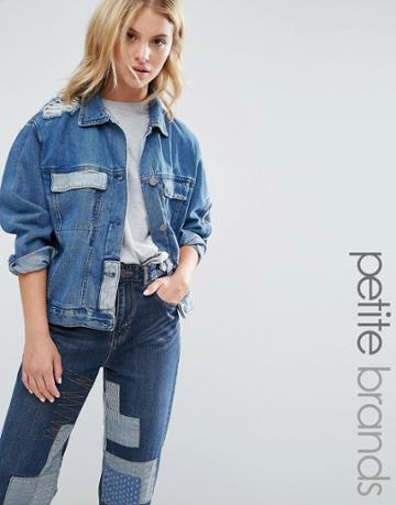 Waven Petite Patchwork Denim Jacket - Blue