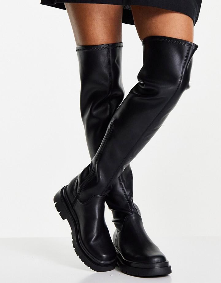 Steve Madden Gibbs Over The Knee Boots In Black