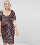 New Look Curve Stripe Bodycon Dress - Multi