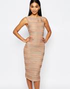 Michelle Keegan Loves Lipsy Ripple Body-conscious Dress - Nude