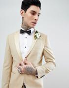 Noose & Monkey Super Skinny Tuxedo Suit Jacket - Gold