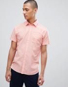 Selected Homme Short Sleeve Linen Shirt - Pink
