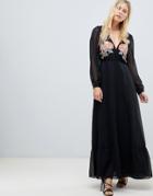 Cleobella Amarylis Embroidered Maxi Dress - Black