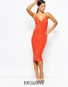 Club L Midi Dress With Cami Strap - Orange