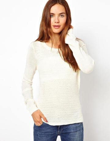 J.d.y Mixed Knit Crew Neck Sweater