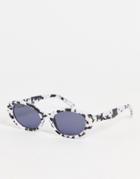 Topshop Oval Sunglasses In White