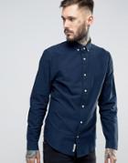 Original Penguin Slim Oxford Shirt Buttondown Tonal Logo In Navy - Nav