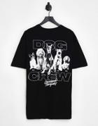 Crooked Tongues Unisex T-shirt With Back Photographic Dog Print In Black