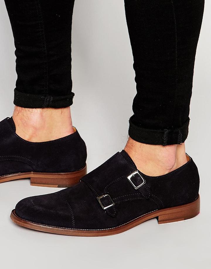 Aldo Wighelm Suede Monk Shoes - Navy