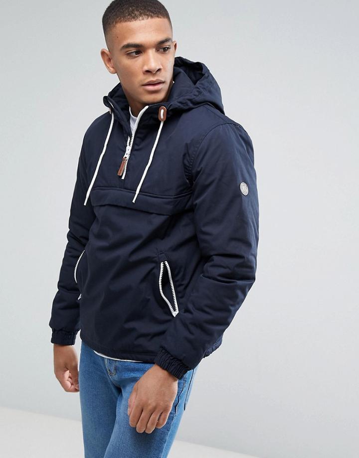 Solid Overhead Lightweight Padded Jacket - Navy