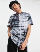 Asos Design Organic Relaxed Longline T-shirt In Bleach Wash-white