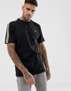 River Island T-shirt With Tape Detail In Black - Black