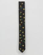 Asos Pineapple Tie In Black - Black
