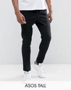 Asos Tall Skinny Crop Smart Heritage Pants In Black - Black