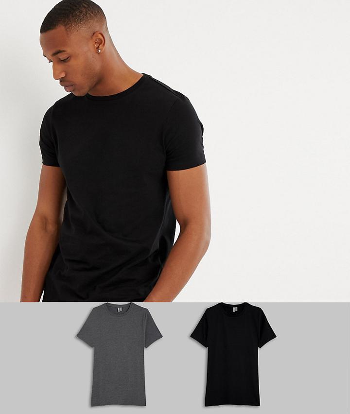 Asos Design T-shirt With Crew Neck 2 Pack Multipack Saving - Multi