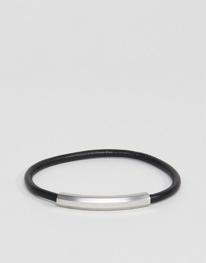 Emporio Armani Skinny Bracelet In Black & Silver - Black