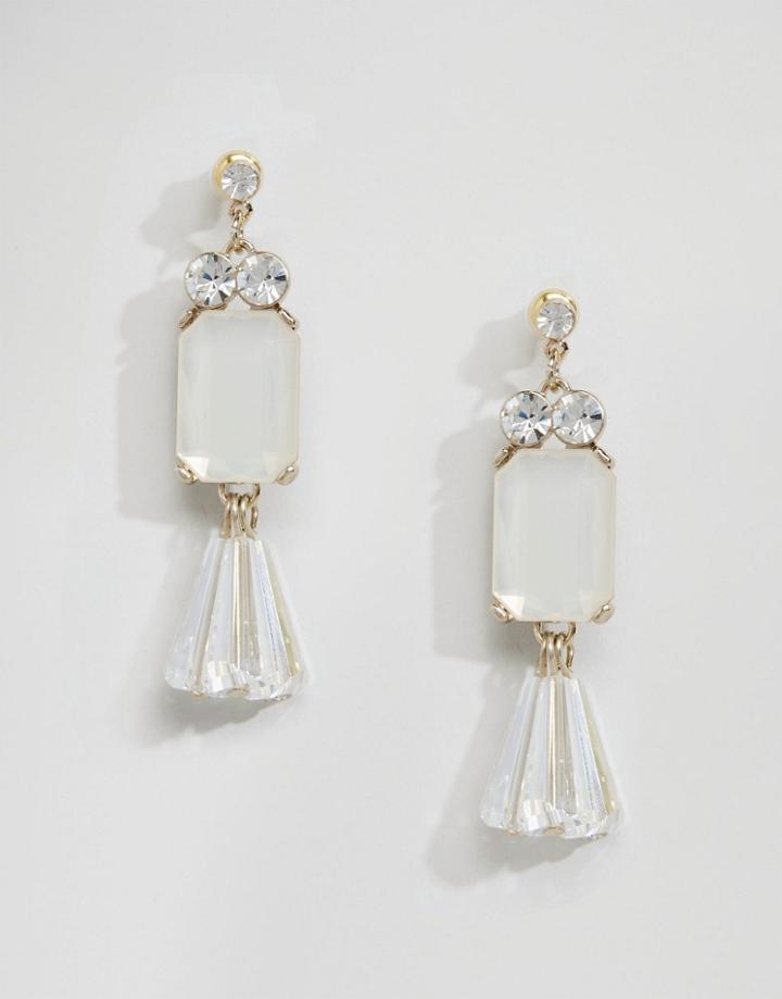 Lipsy Acrylic Bead Drop Earrings - Clear
