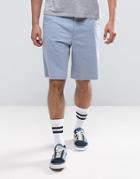 Asos Skater Shorts With Raw Edge In Pale Blue - Blue