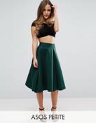 Asos Petite Scuba Prom Skirt With Invert Pleat - Green