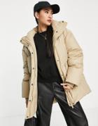 & Other Stories Responsible Down Fill Waisted Jacket In Beige-white