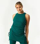 Outrageous Fortune Exclusive Ruched Side Detail Longline Top In Emerald Green