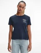 Tommy Jeans Organic Cotton Tie Dye Collegiate Logo T-shirt In Navy