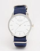 Reclaimed Vintage Logo Military Watch In Navy Canvas - Navy