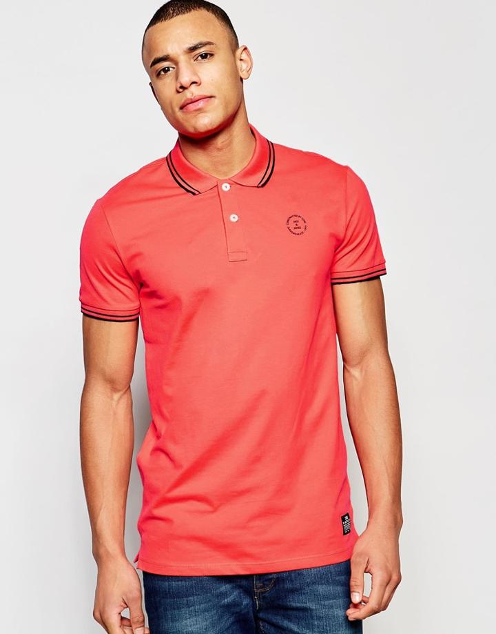 Jack & Jones Twin Tipped Polo - Cayenne