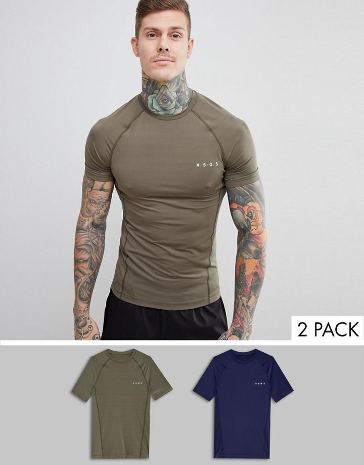 Asos 4505 Muscle T-shirt With Quick Dry 2 Pack Save - Multi