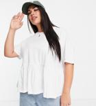 Asos Design Curve Oversized Casual Smock Top In White