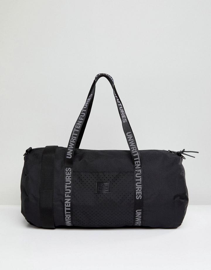 Asos Barrel Bag With Unwritten Futures Slogan Webbing - Black